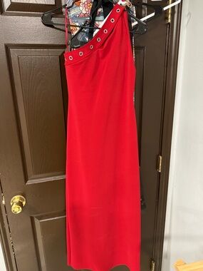 zara one shoulder denim dress ZARA DENIM DRESS WITH ASYMMETRIC FRILL